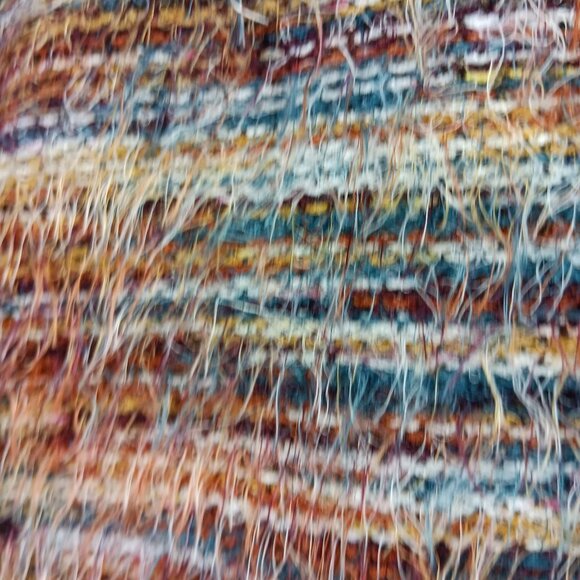 Tribal Soft Lux Eyelash Striped Fuzzy Sweater Multicolor Womens Size Medium - Picture 6 of 6